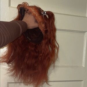 100% human hair 9x6 lace Gorgeous Auburn Hair Wig (16 inches) Body wave ( used )